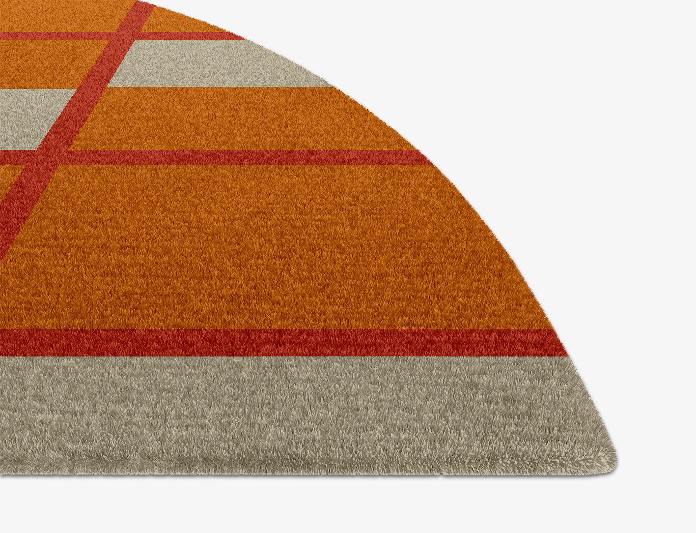 Orchid Geometric Halfmoon Hand Knotted Tibetan Wool Custom Rug by Rug Artisan