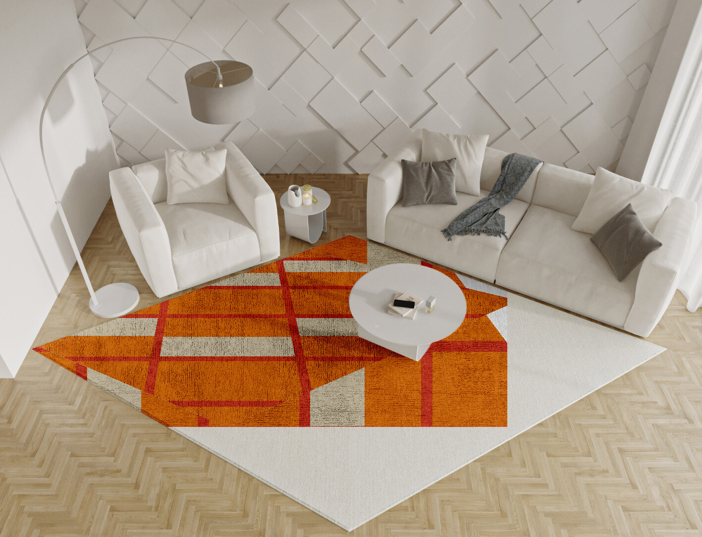 Orchid Geometric Diamond Hand Tufted Bamboo Silk Custom Rug by Rug Artisan