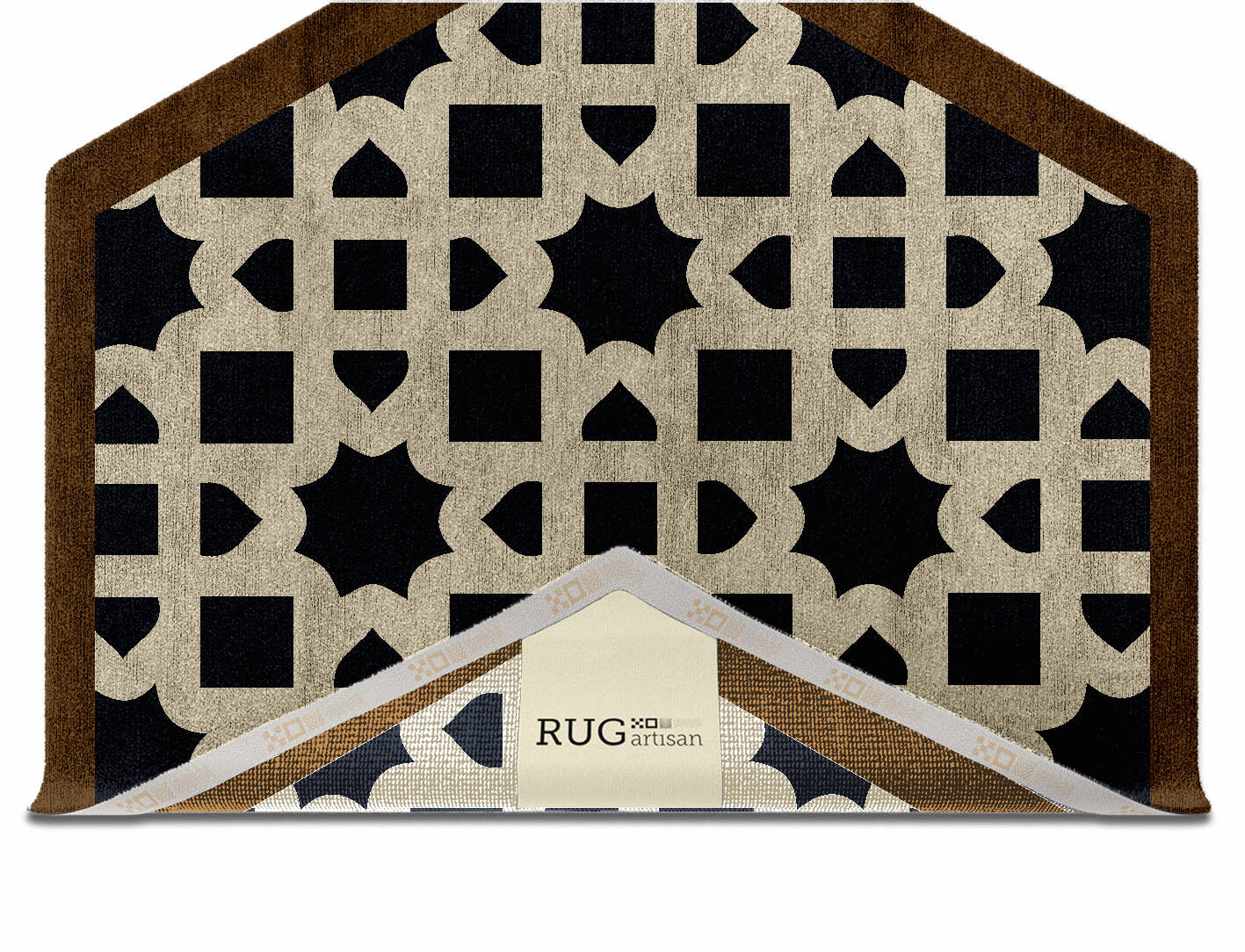Oriel Geometric Hexagon Hand Knotted Bamboo Silk Custom Rug by Rug Artisan