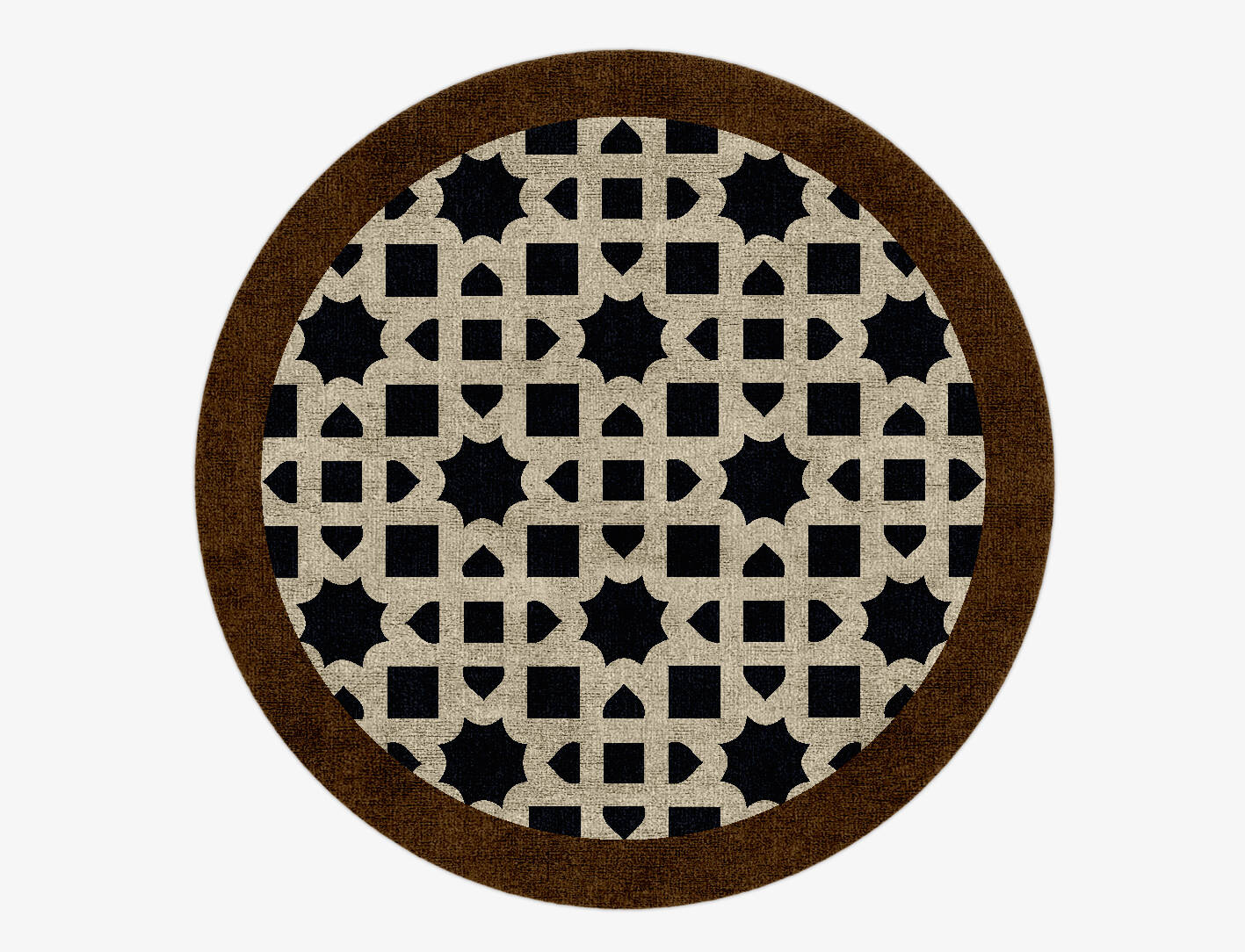 Oriel Geometric Round Hand Knotted Bamboo Silk Custom Rug by Rug Artisan