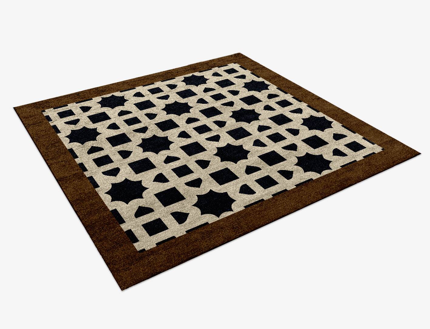 Oriel Geometric Square Hand Knotted Bamboo Silk Custom Rug by Rug Artisan