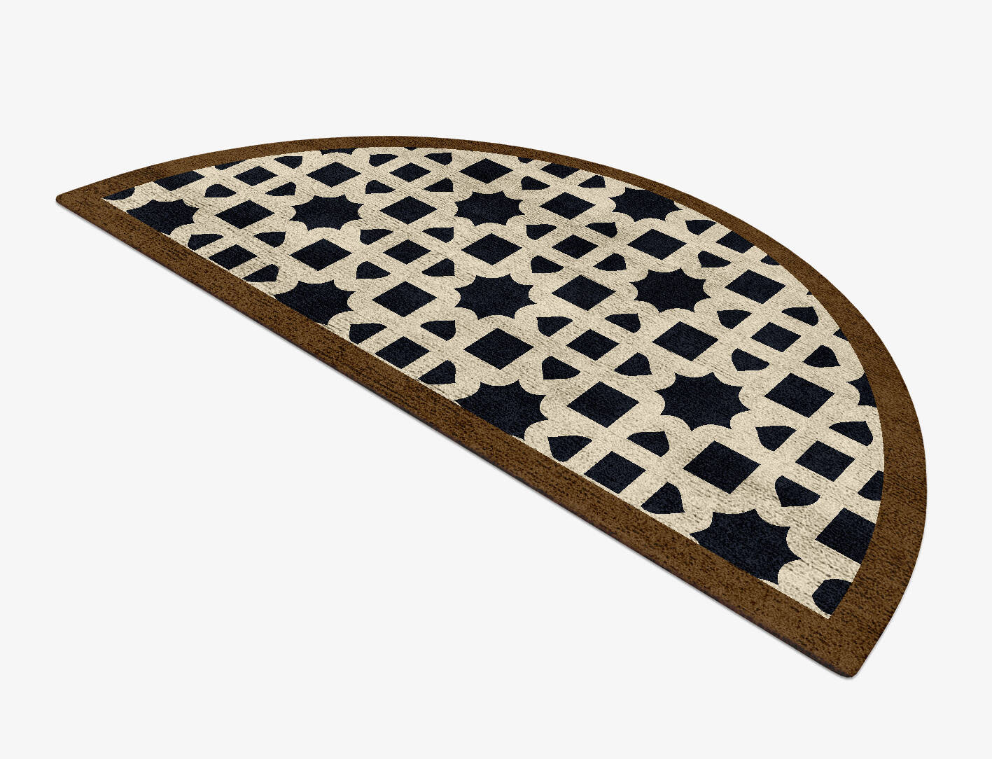 Oriel Geometric Halfmoon Hand Tufted Bamboo Silk Custom Rug by Rug Artisan