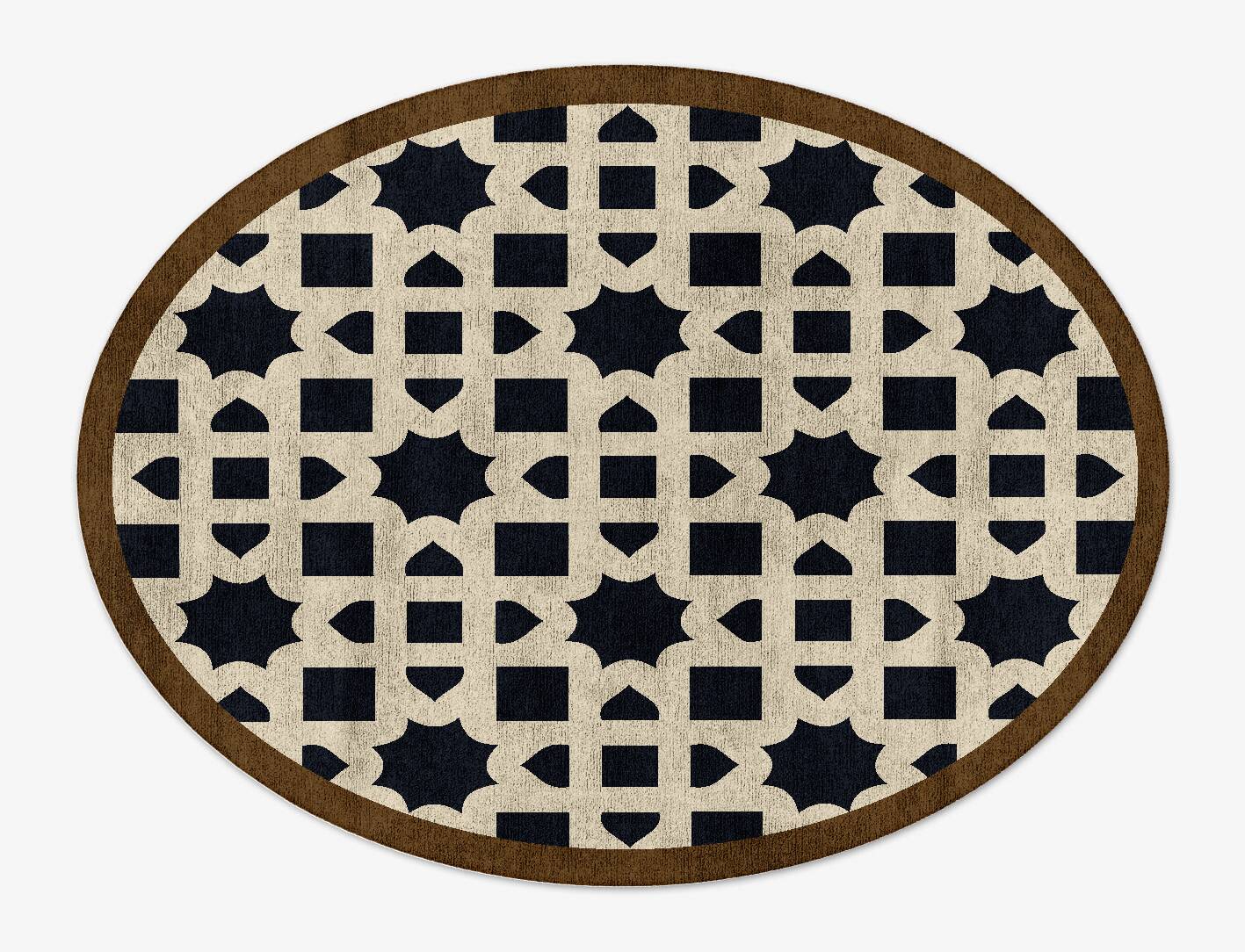 Oriel Geometric Oval Hand Tufted Bamboo Silk Custom Rug by Rug Artisan