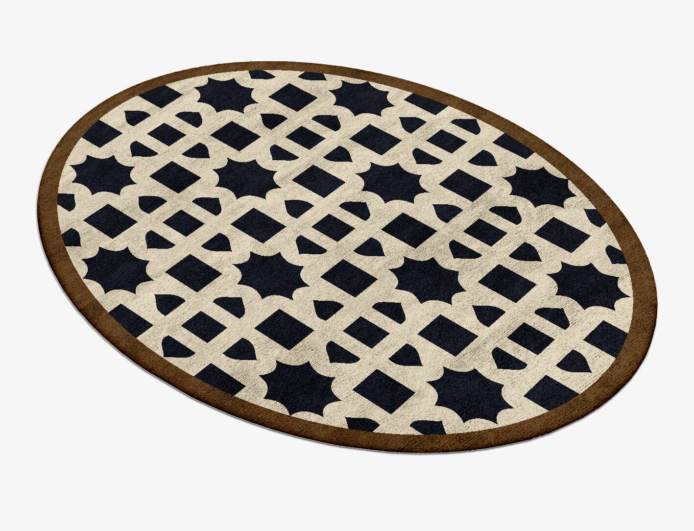 Oriel Geometric Oval Hand Tufted Bamboo Silk Custom Rug by Rug Artisan