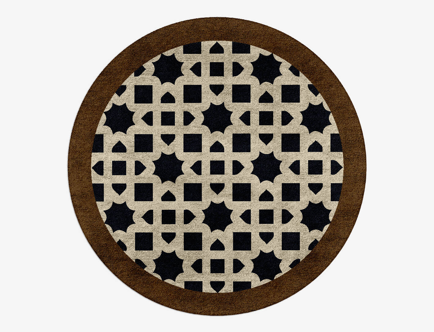 Oriel Geometric Round Hand Tufted Bamboo Silk Custom Rug by Rug Artisan