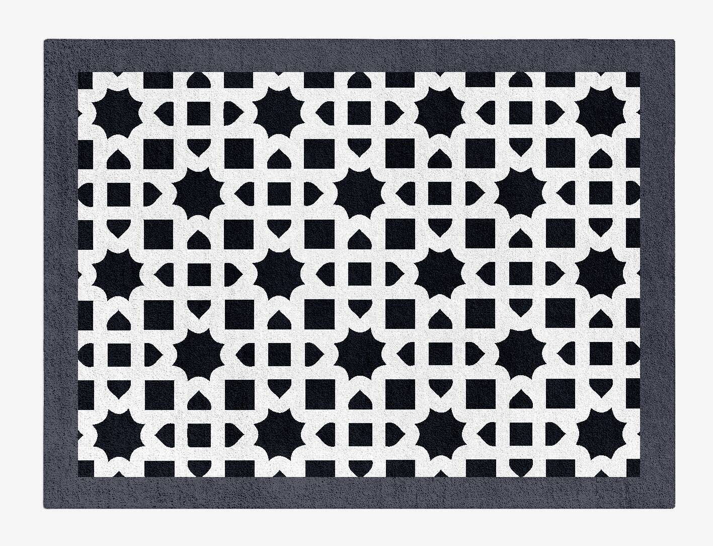 Oriel Black Monochrome Rectangle Hand Tufted Pure Wool Custom Rug by Rug Artisan