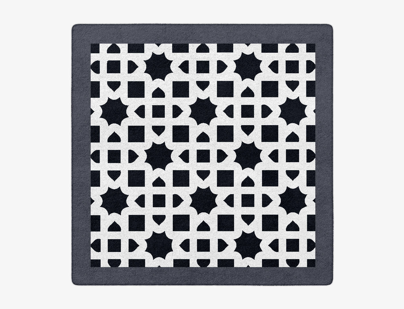 Oriel Black Monochrome Square Hand Tufted Pure Wool Custom Rug by Rug Artisan