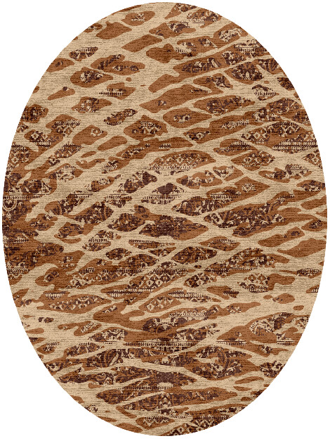 Oriental Underlay Vintage Oval Hand Knotted Bamboo Silk Custom Rug by Rug Artisan