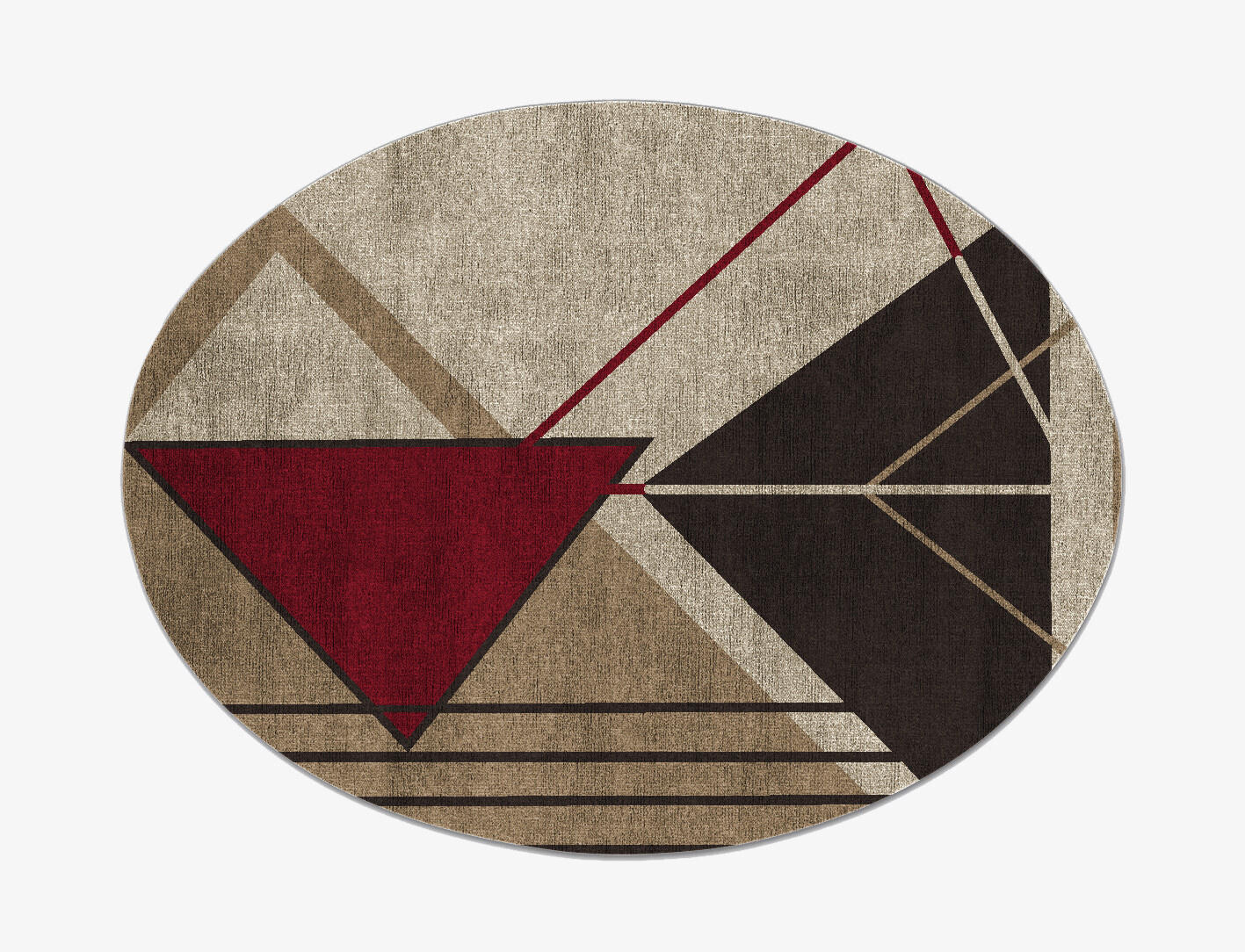 Origami Abstract Oval Flatweave Bamboo Silk Custom Rug by Rug Artisan