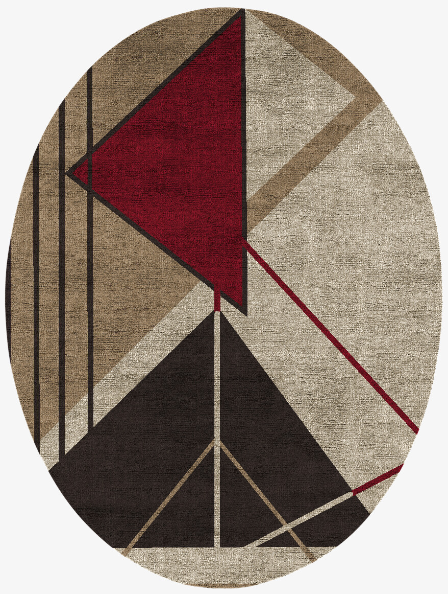 Origami Abstract Oval Flatweave Bamboo Silk Custom Rug by Rug Artisan