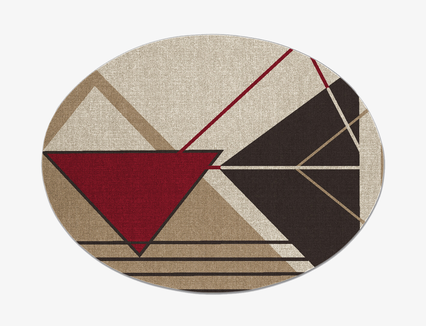 Origami Abstract Oval Flatweave New Zealand Wool Custom Rug by Rug Artisan
