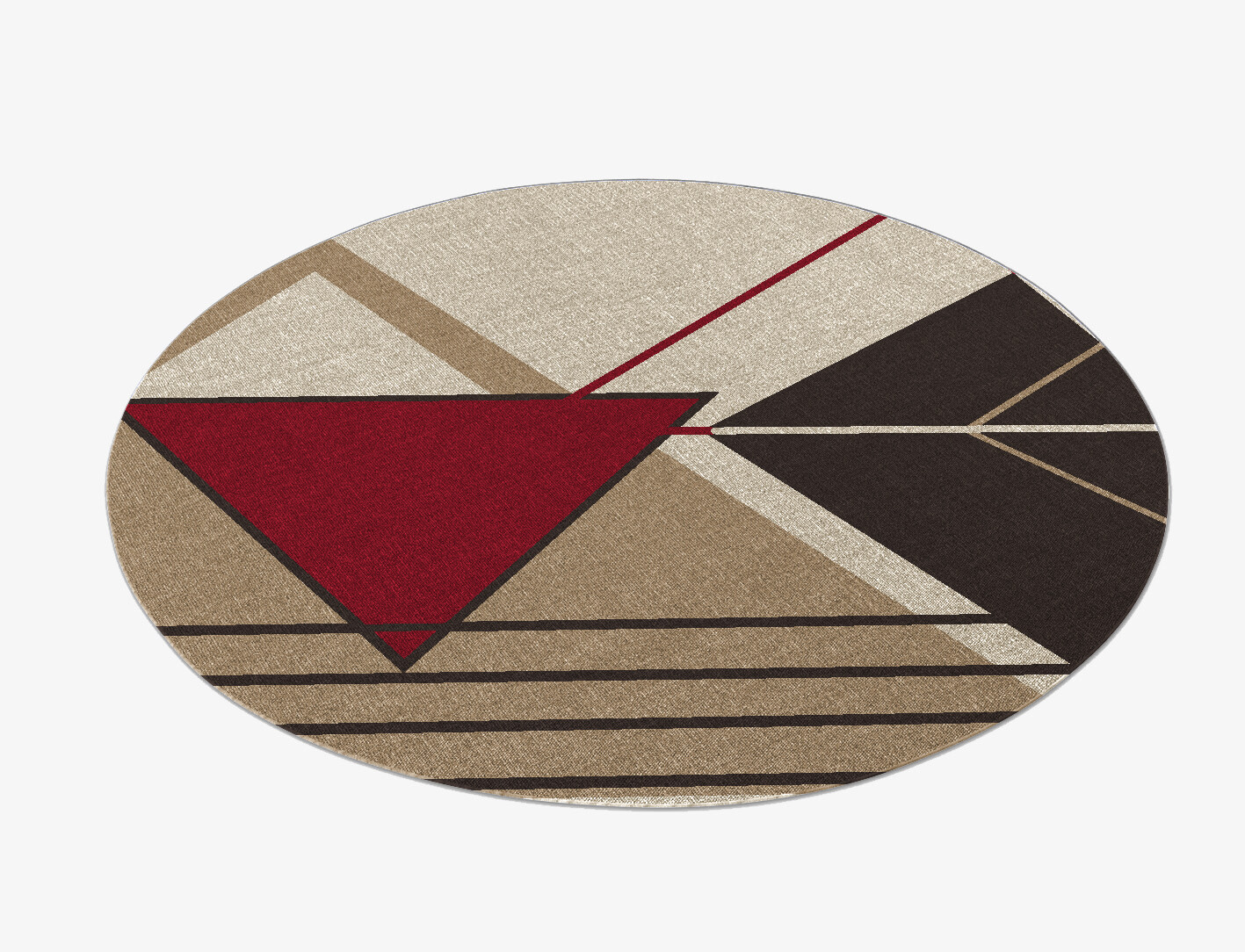 Origami Abstract Round Flatweave New Zealand Wool Custom Rug by Rug Artisan