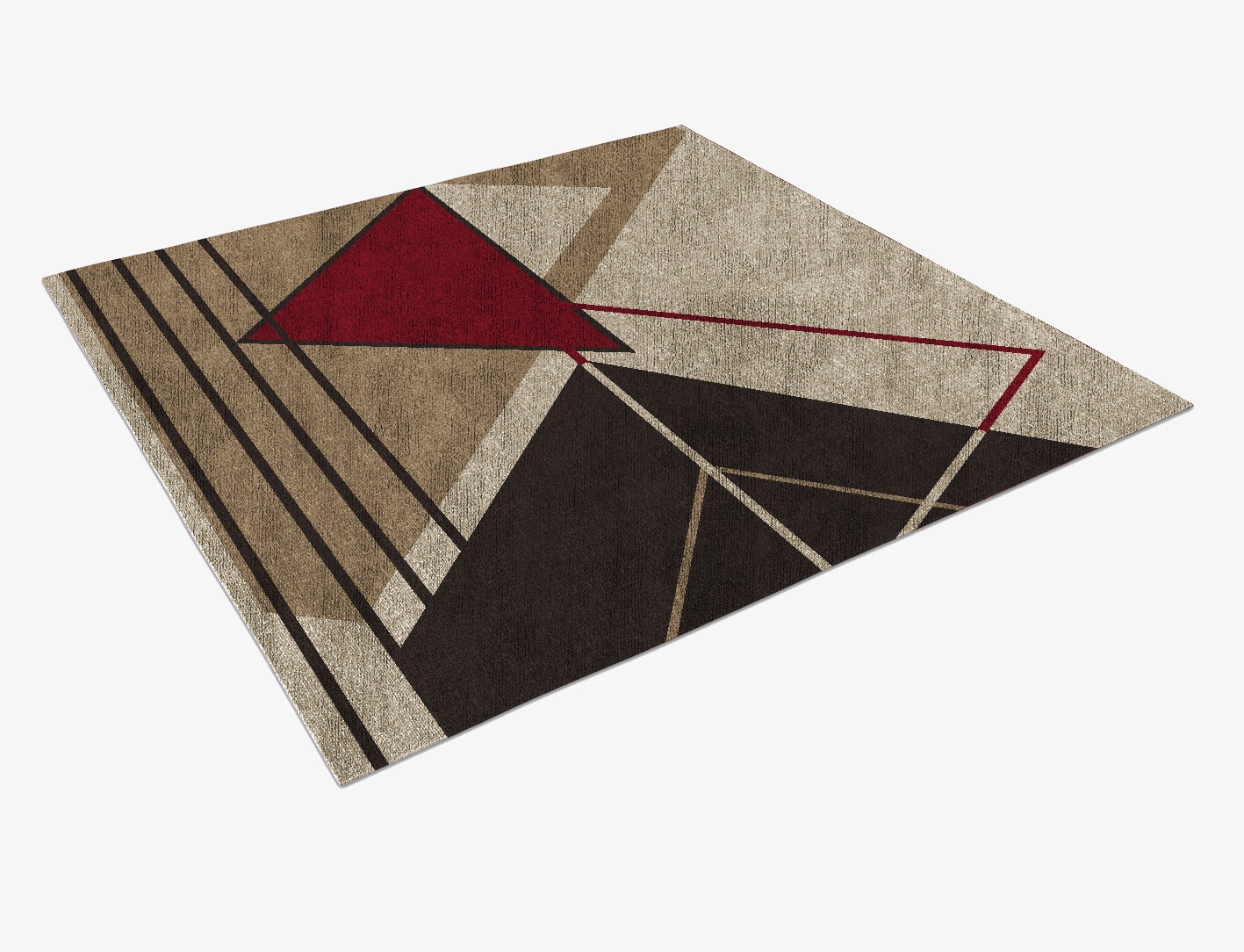 Origami Abstract Square Flatweave Bamboo Silk Custom Rug by Rug Artisan
