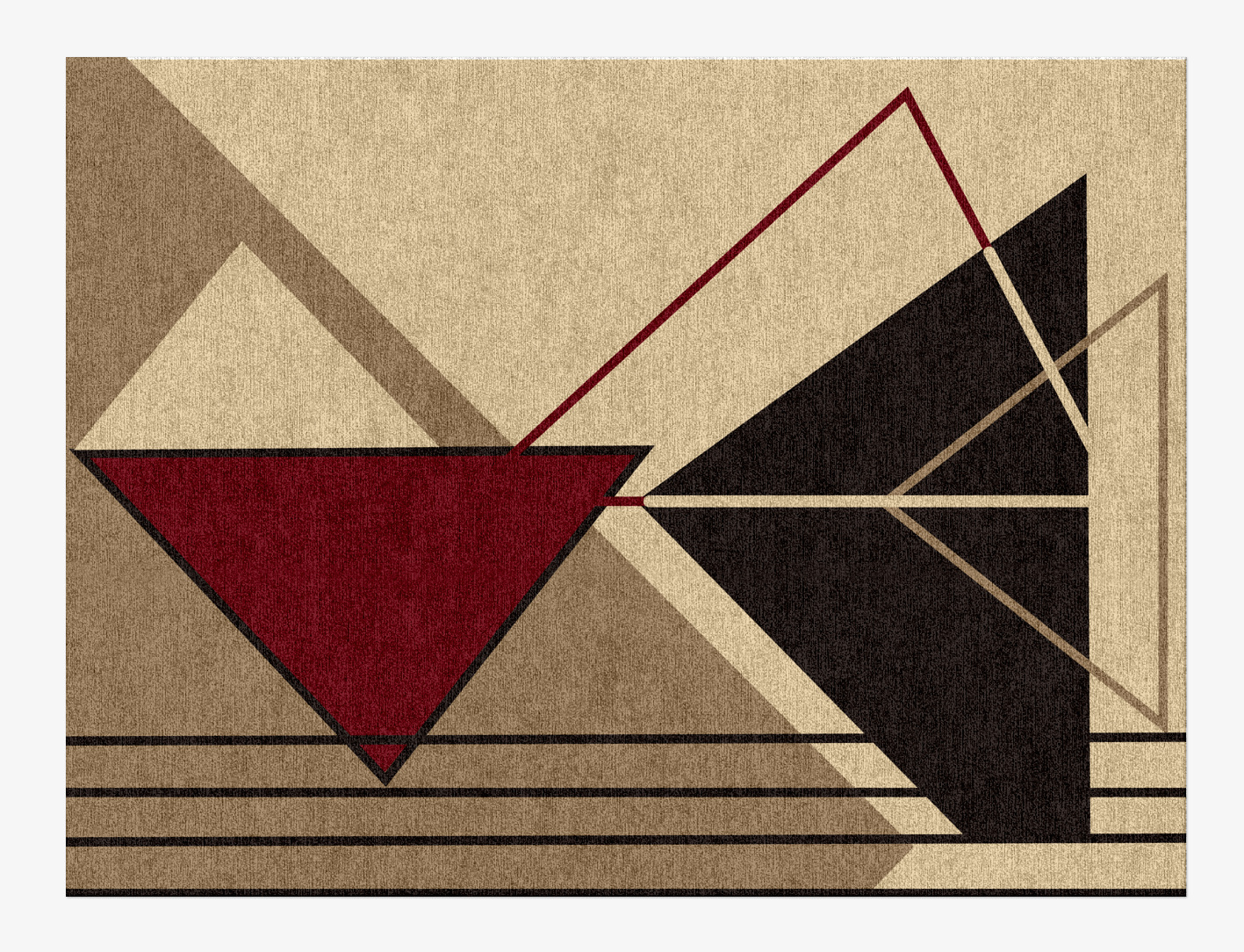 Origami Abstract Rectangle Hand Knotted Tibetan Wool Custom Rug by Rug Artisan