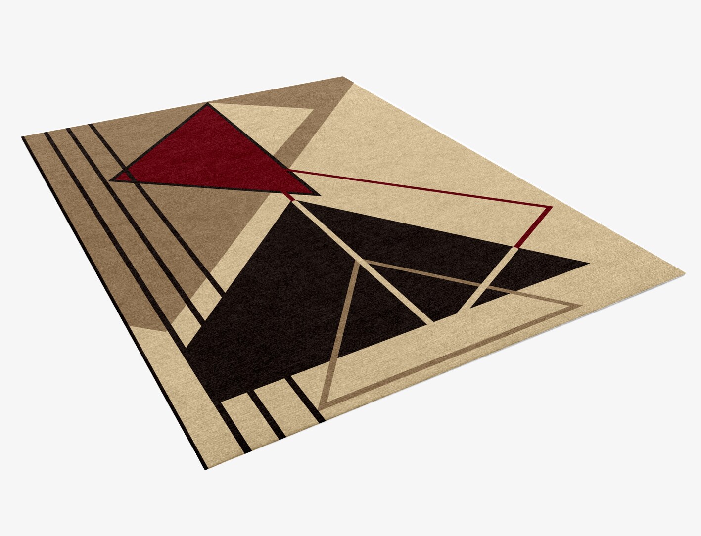 Origami Abstract Rectangle Hand Knotted Tibetan Wool Custom Rug by Rug Artisan