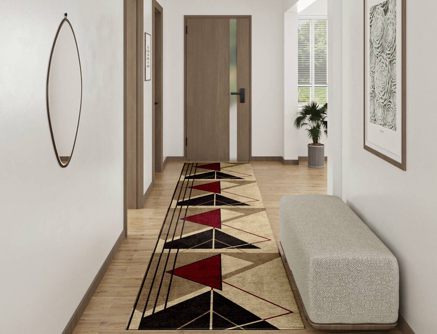Origami Abstract Runner Hand Tufted Bamboo Silk Custom Rug by Rug Artisan