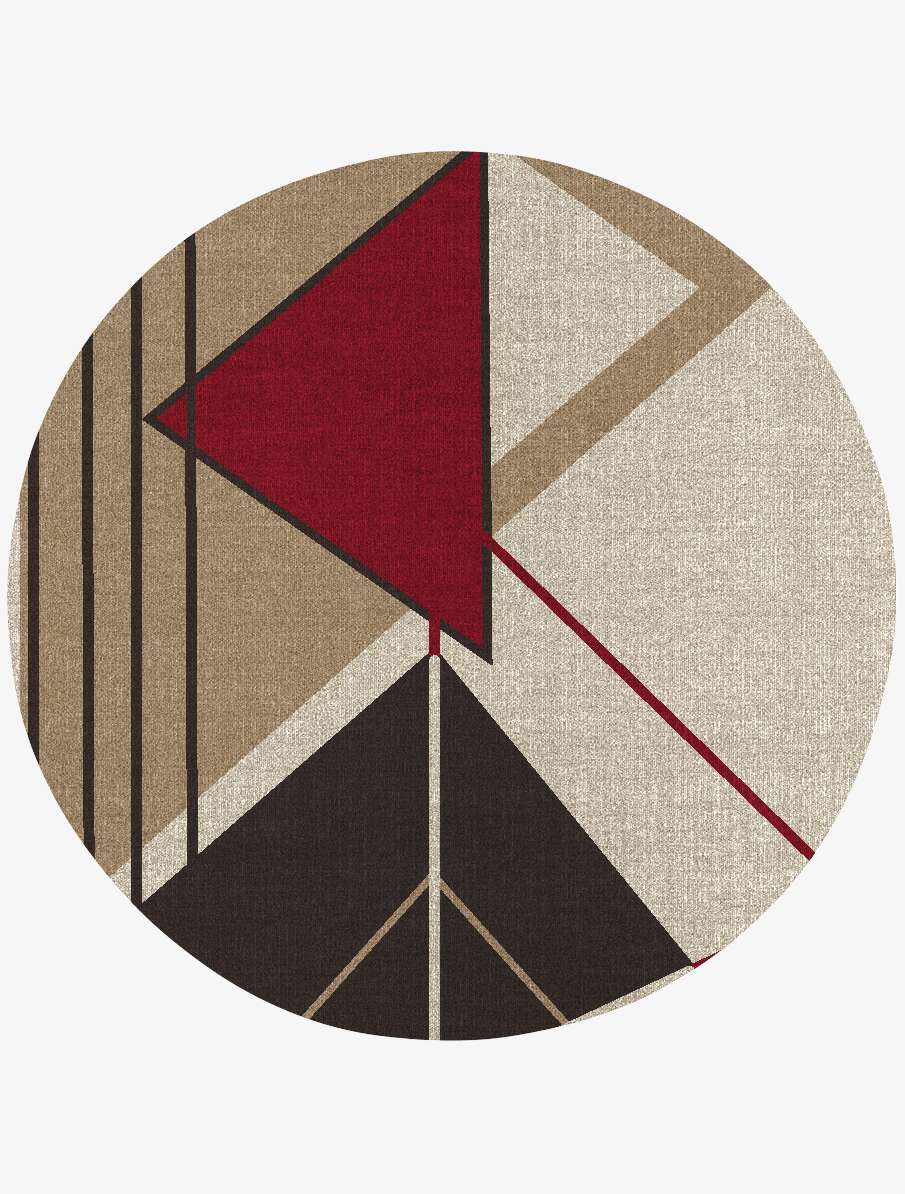 Origami Abstract Round Outdoor Recycled Yarn Custom Rug by Rug Artisan