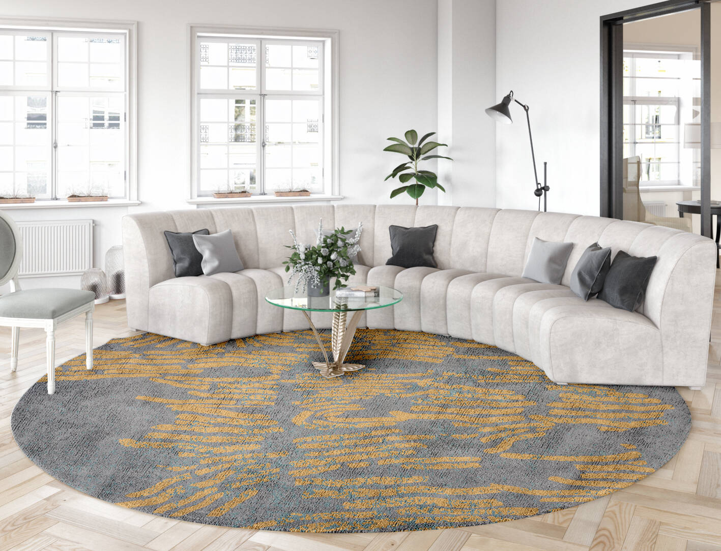 Orla  Round Hand Tufted Bamboo Silk Custom Rug by Rug Artisan