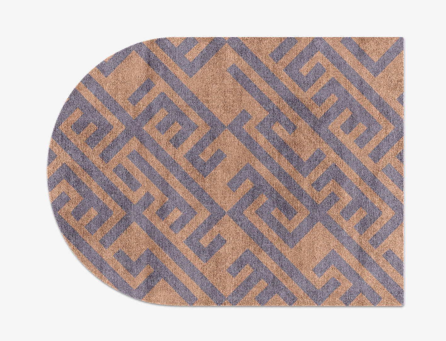 Oscar Geometric Arch Hand Knotted Bamboo Silk Custom Rug by Rug Artisan