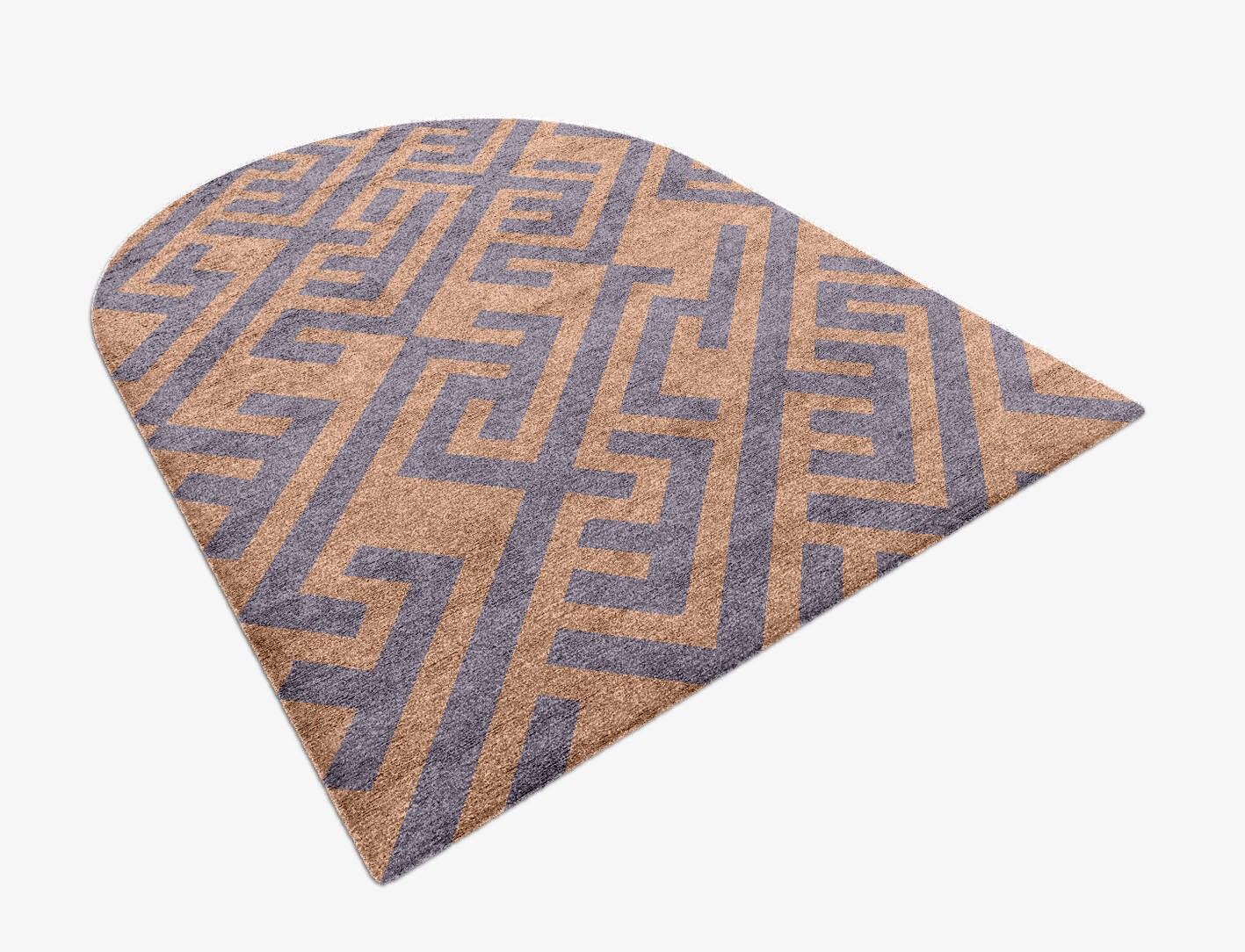 Oscar Geometric Arch Hand Knotted Bamboo Silk Custom Rug by Rug Artisan