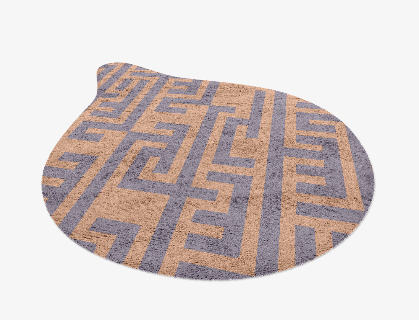 Oscar Geometric Drop Hand Knotted Bamboo Silk Custom Rug by Rug Artisan