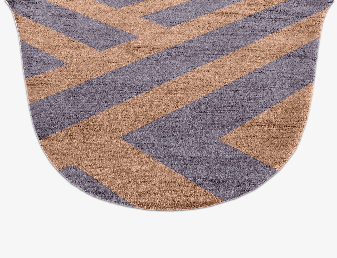Oscar Geometric Drop Hand Knotted Bamboo Silk Custom Rug by Rug Artisan