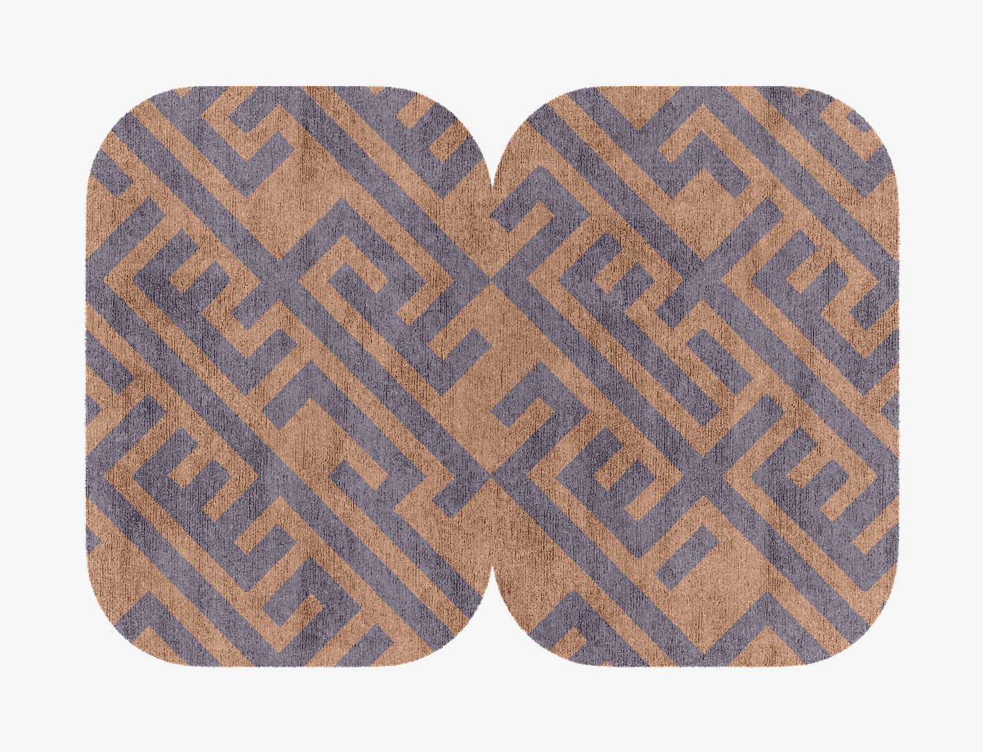 Oscar Geometric Eight Hand Knotted Bamboo Silk Custom Rug by Rug Artisan