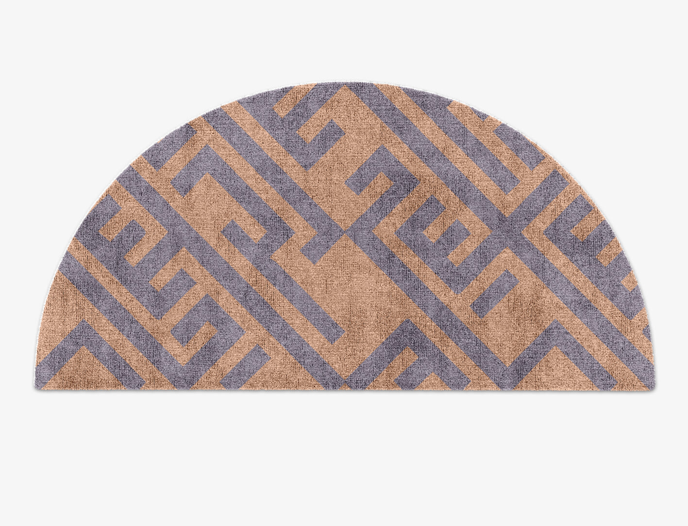 Oscar Geometric Halfmoon Hand Knotted Bamboo Silk Custom Rug by Rug Artisan