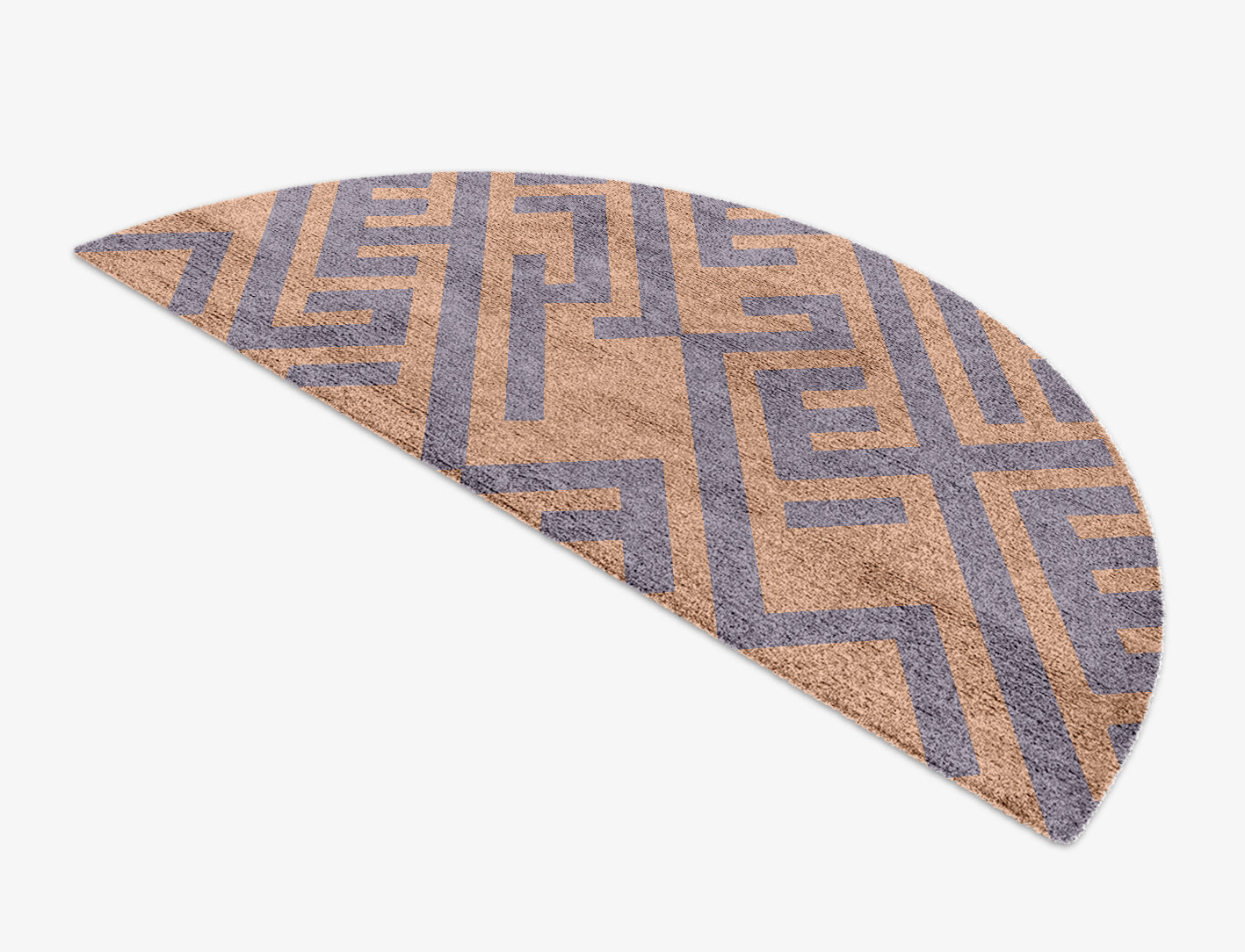 Oscar Geometric Halfmoon Hand Knotted Bamboo Silk Custom Rug by Rug Artisan