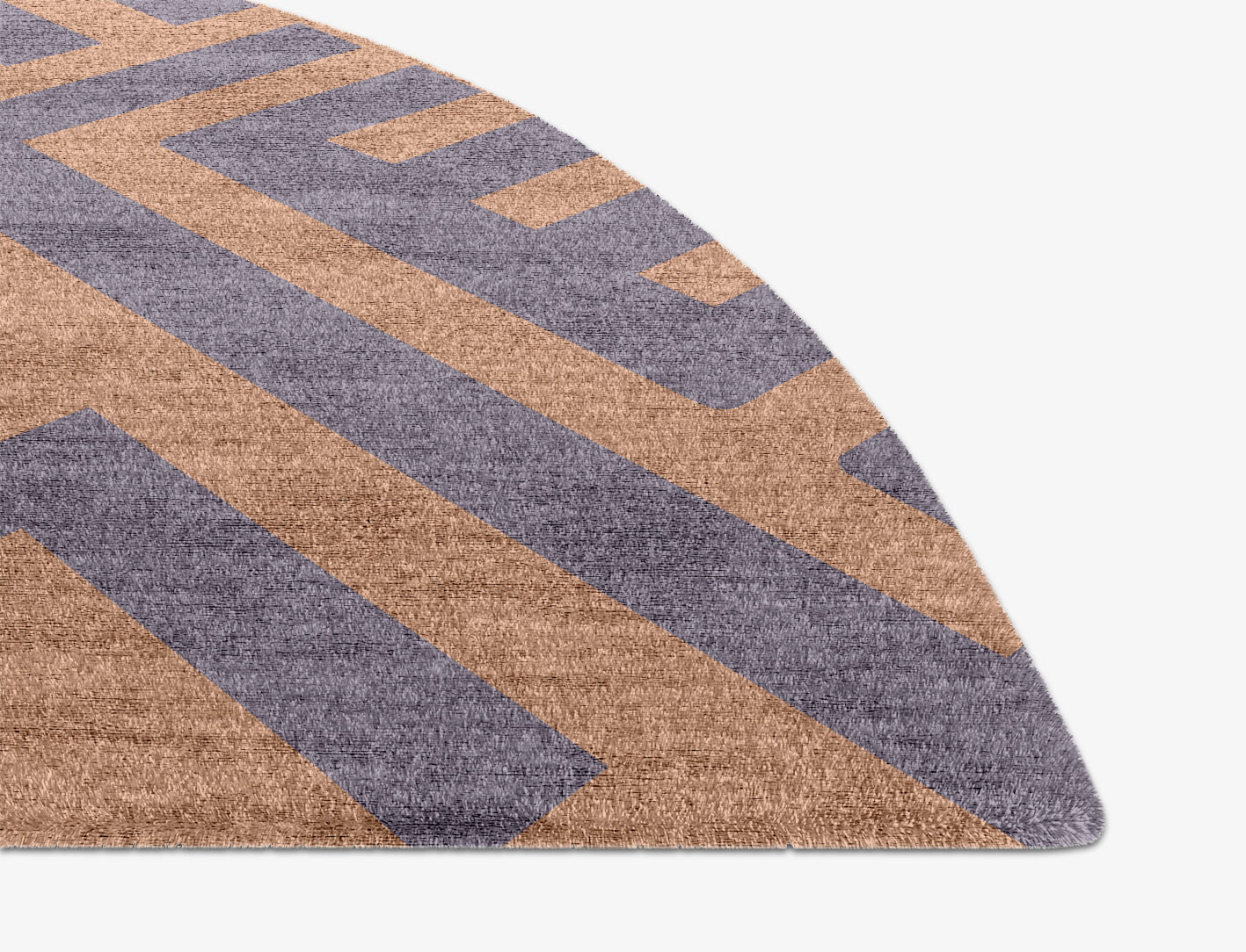 Oscar Geometric Halfmoon Hand Knotted Bamboo Silk Custom Rug by Rug Artisan