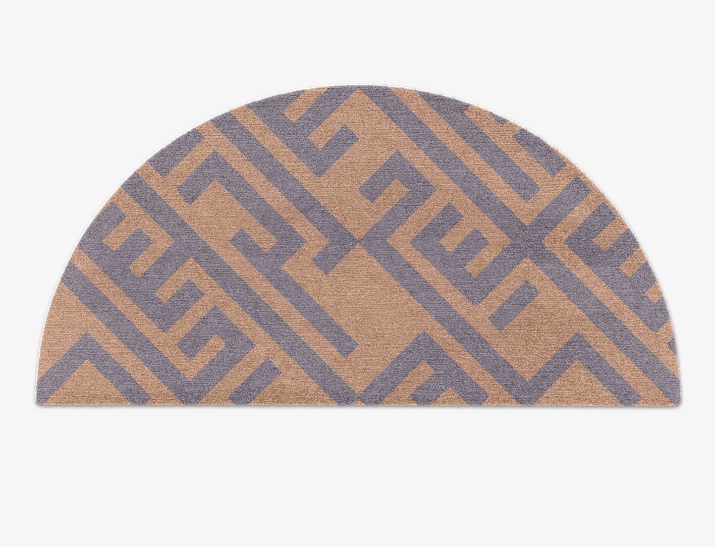 Oscar Geometric Halfmoon Hand Knotted Tibetan Wool Custom Rug by Rug Artisan