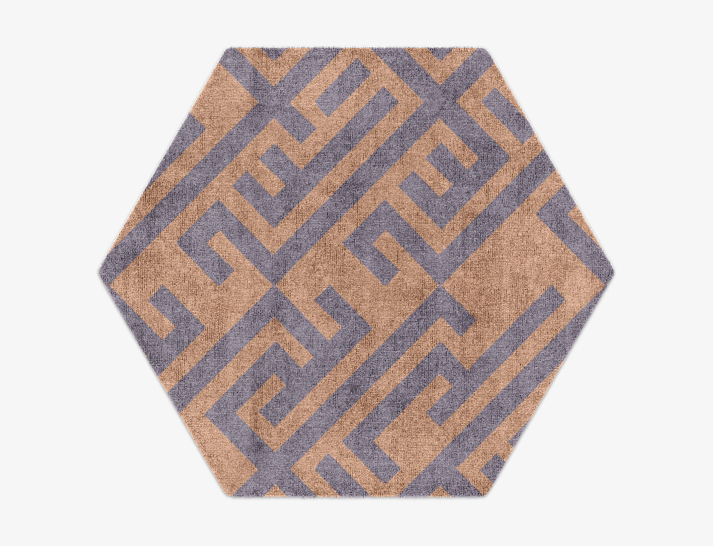 Oscar Geometric Hexagon Hand Knotted Bamboo Silk Custom Rug by Rug Artisan