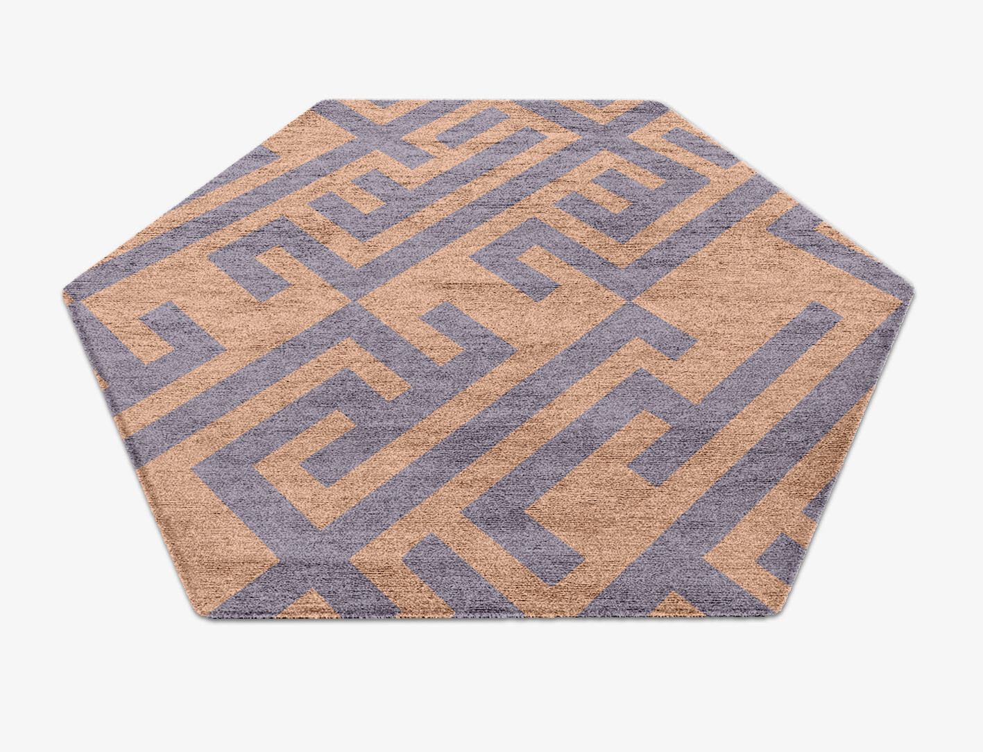 Oscar Geometric Hexagon Hand Knotted Bamboo Silk Custom Rug by Rug Artisan