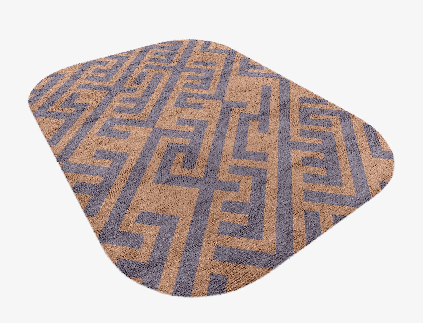Oscar Geometric Oblong Hand Knotted Bamboo Silk Custom Rug by Rug Artisan