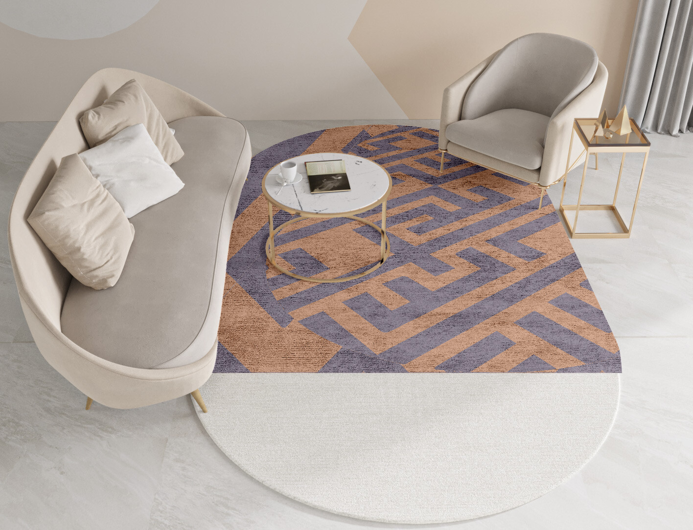 Oscar Geometric Capsule Hand Tufted Bamboo Silk Custom Rug by Rug Artisan