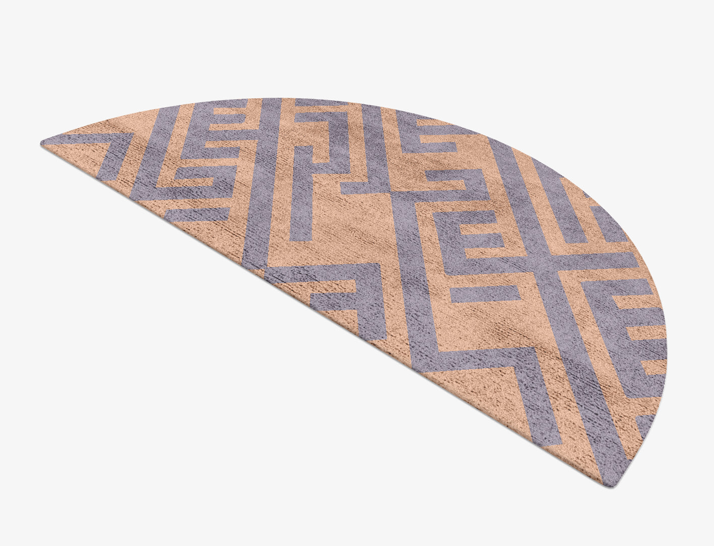 Oscar Geometric Halfmoon Hand Tufted Bamboo Silk Custom Rug by Rug Artisan