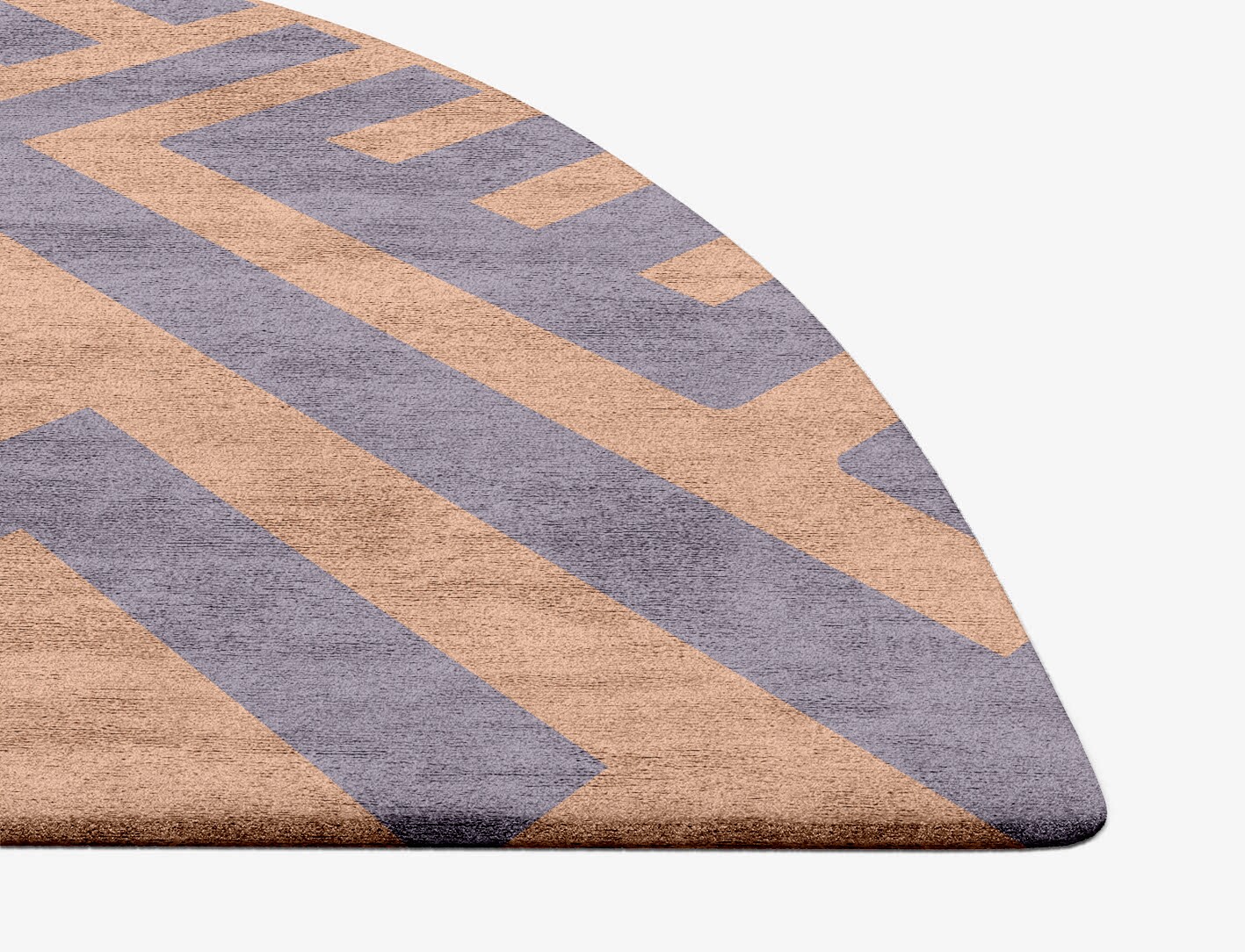 Oscar Geometric Halfmoon Hand Tufted Bamboo Silk Custom Rug by Rug Artisan