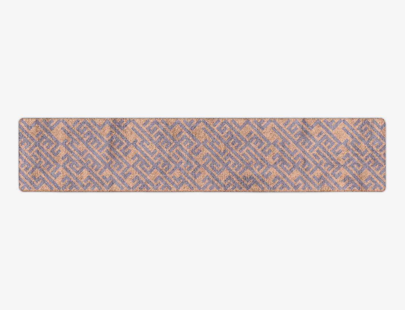 Oscar Modern Geometrics Runner Hand Tufted Bamboo Silk Custom Rug by Rug Artisan