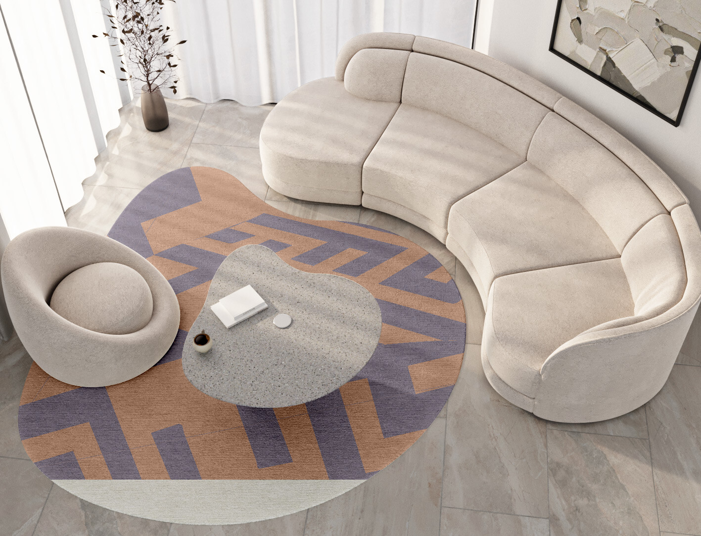 Oscar Geometric Splash Hand Tufted Pure Wool Custom Rug by Rug Artisan