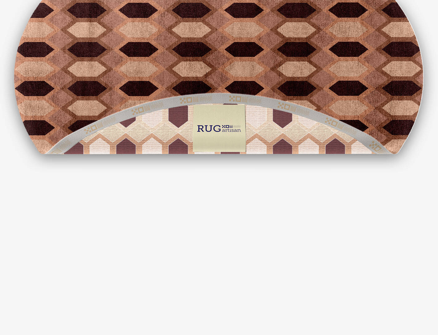 Outlined Modern Geometrics Oval Hand Knotted Bamboo Silk Custom Rug by Rug Artisan