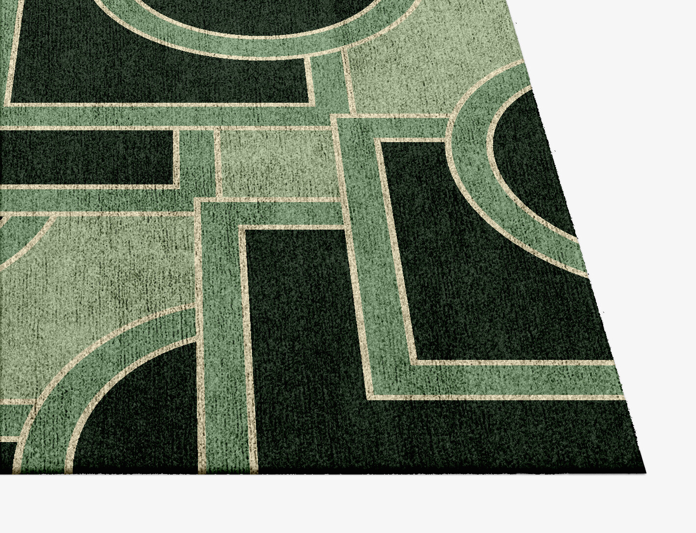 Overlaps Geometric Square Hand Knotted Bamboo Silk Custom Rug by Rug Artisan