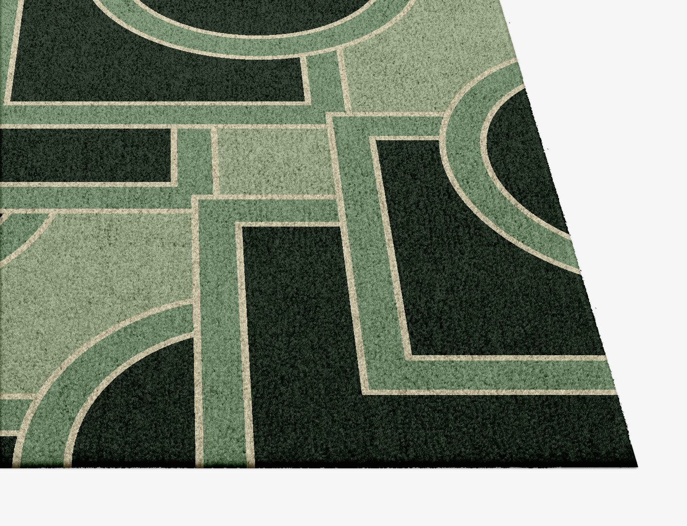 Overlaps Geometric Square Hand Knotted Tibetan Wool Custom Rug by Rug Artisan