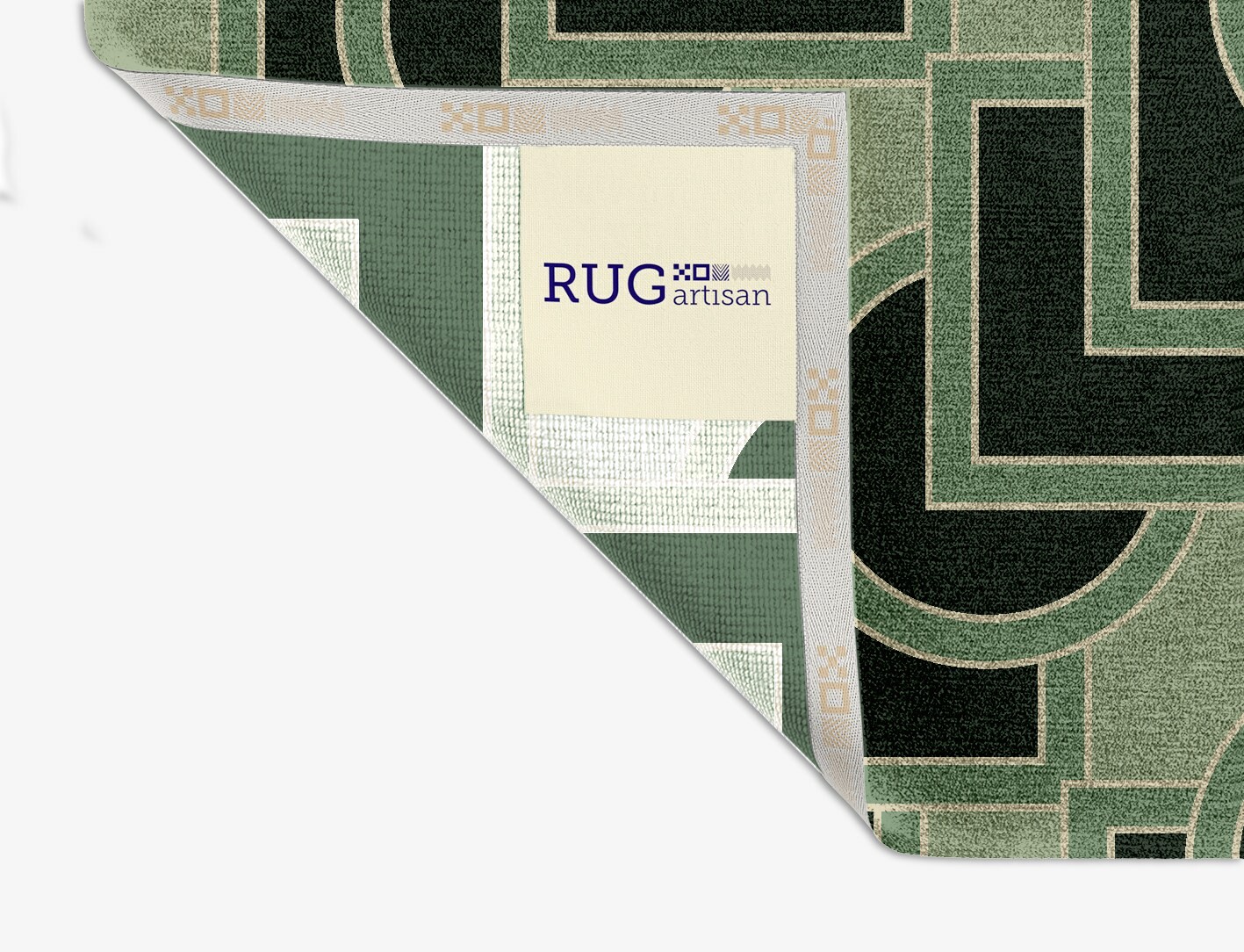 Overlaps Geometric Square Hand Knotted Tibetan Wool Custom Rug by Rug Artisan