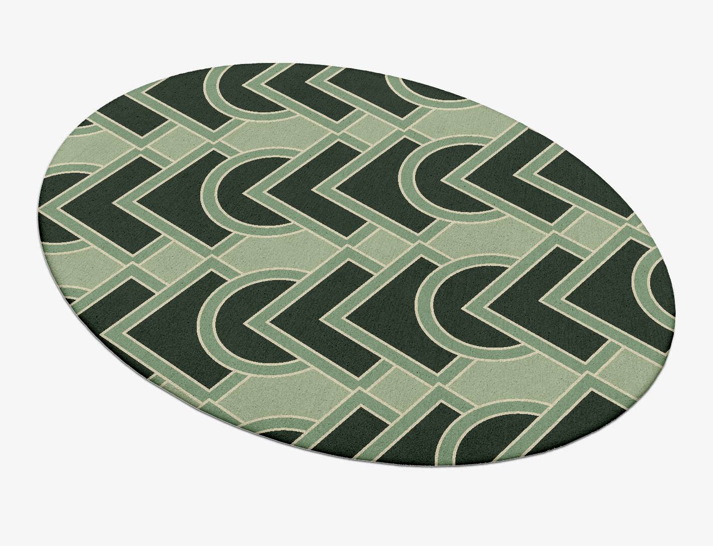 Overlaps Modern Geometrics Oval Hand Tufted Pure Wool Custom Rug by Rug Artisan