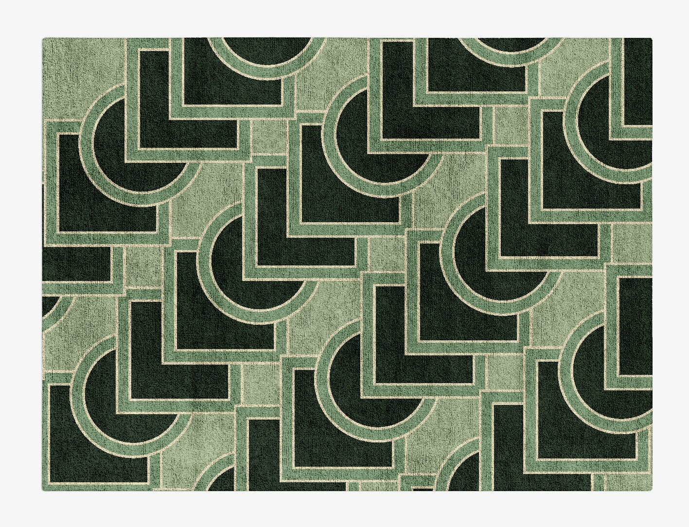 Overlaps Geometric Rectangle Hand Tufted Bamboo Silk Custom Rug by Rug Artisan