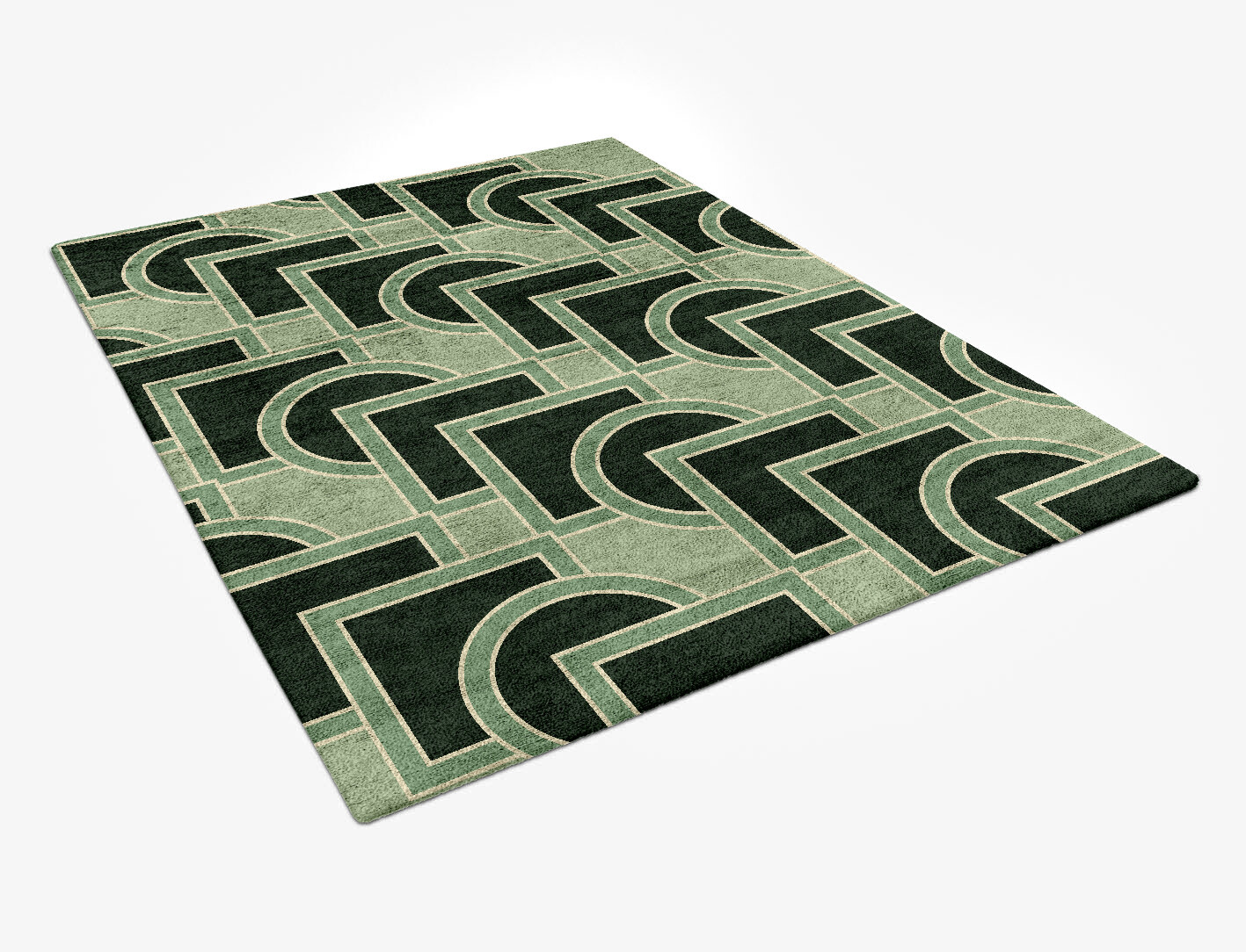 Overlaps Geometric Rectangle Hand Tufted Bamboo Silk Custom Rug by Rug Artisan