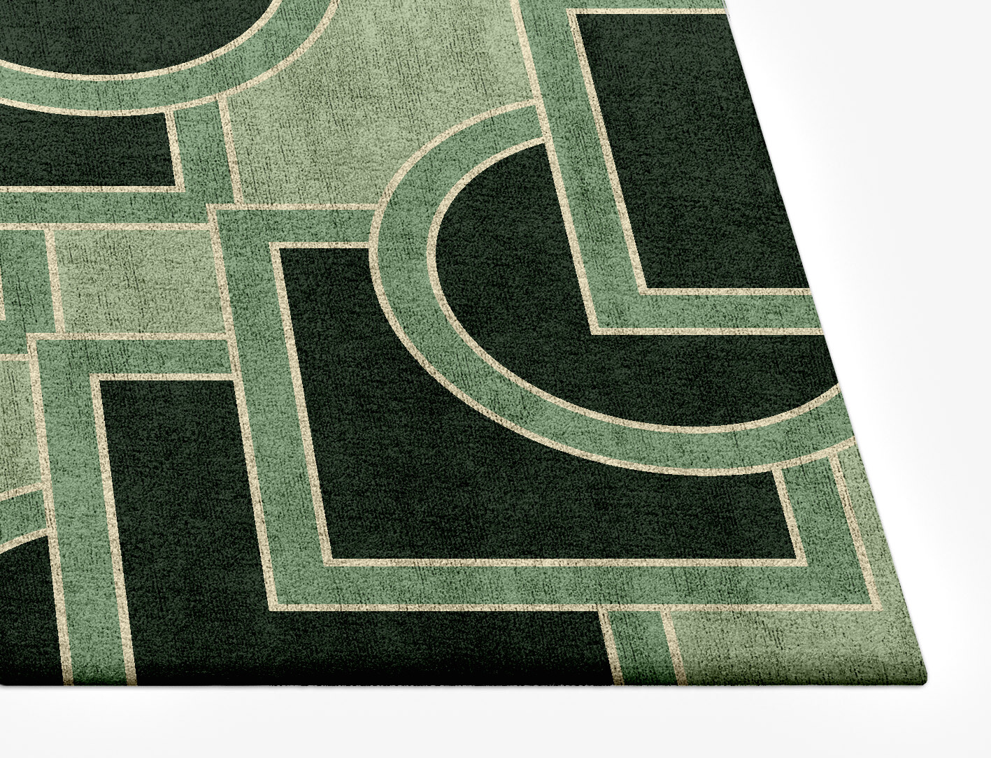 Overlaps Geometric Rectangle Hand Tufted Bamboo Silk Custom Rug by Rug Artisan