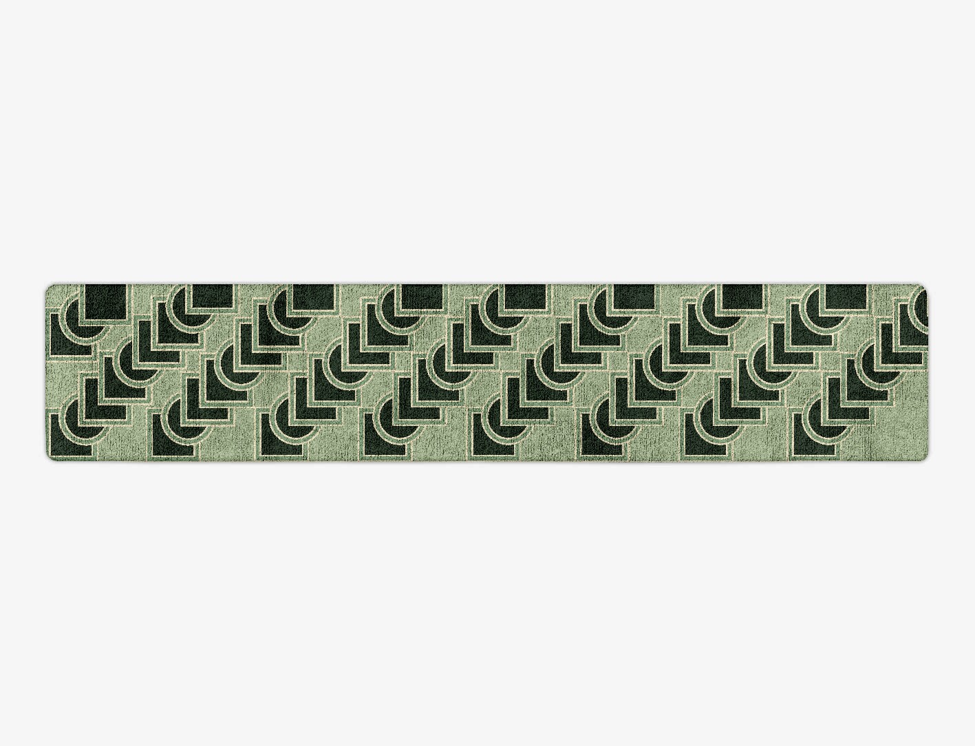 Overlaps Geometric Runner Hand Tufted Bamboo Silk Custom Rug by Rug Artisan