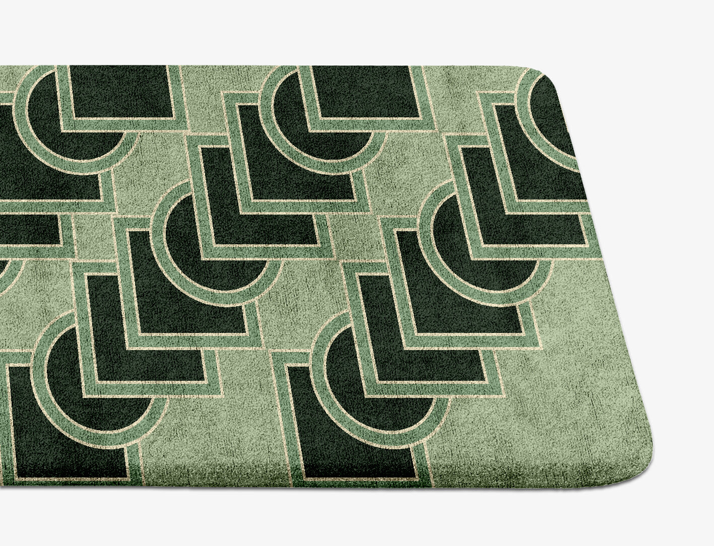 Overlaps Geometric Runner Hand Tufted Bamboo Silk Custom Rug by Rug Artisan