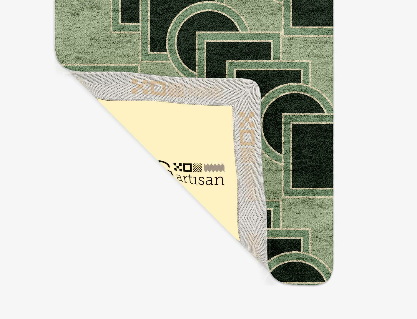 Overlaps Geometric Runner Hand Tufted Bamboo Silk Custom Rug by Rug Artisan